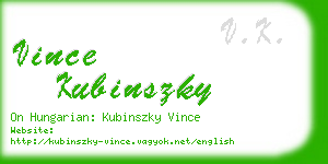 vince kubinszky business card